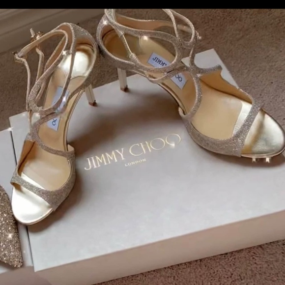 New size 9.5 Jimmy Choo ivette champagne heels - Picture 1 of 2